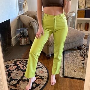 Tach Green Leather Pants
